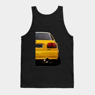 Sunny Yellow Honda Civic Vector Back Tee Tank Top